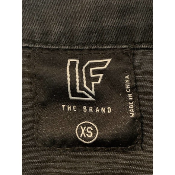 LF The Brand Women’s Black CARGO 8749 Graphic Cropped Distressed Jacket Size XS - Picture 7 of 12
